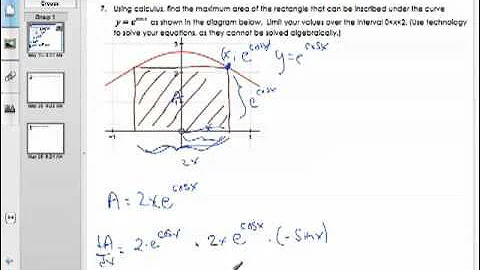 Optimization - find max area of rectangle under the curve