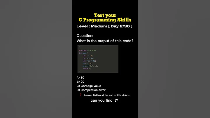 Day 2 Think you know C programming? Test your knowledge with this MCQ!  ‎⁨@5minutesprogramming⁩