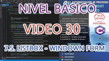 ✅ CURSO REVIT API || 7.5. ListBox - Windown Form || BIM INGENIEROS