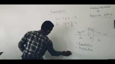 Lecture 19 Matrix method in Paraxial optics