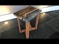 Small Grey Marble Table No.2 - Live Edge Resin