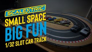 @OfficialScalextric 1/32 #SlotCarTrack. Small Space, Big Fun!