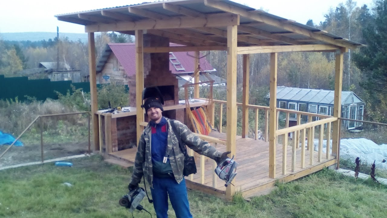 Строительство беседки с барбекю