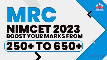 MRC - NIMCET 2023 | BOOST YOUR MARKS FROM 250+ TO 650+ | HOW TO TOP NIMCET EXAM #nimcet2023 #mca