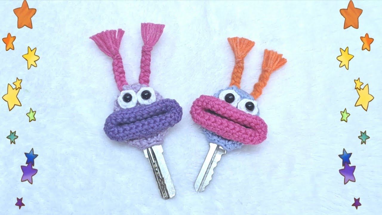 🔑😍 FUNDA PARA LLAVE DIVERTIDA AMIGURUMI  / TEJIDA FACIL  / TUTORIAL PASO A PASO  😍🔑