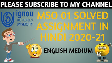 Mso 01 Solved assignment in English 2020-21|| MSO 01 SOLVED ASSIGNMENT IN ENGLISH 2020-21