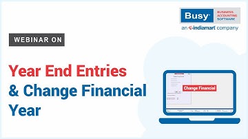 Year End Entries & Change Financial Year (Hindi)