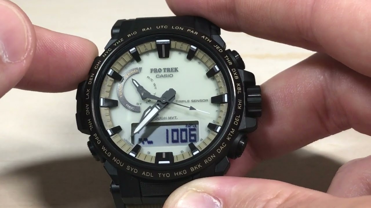 CASIO PRO TREK PRW-61LD-5JF | Barometer View Options - YouTube