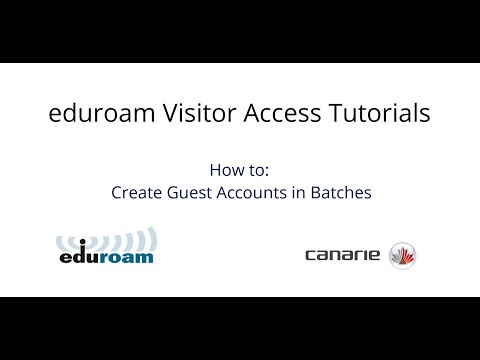 eduroam Visitor Access Tutorials - How to: Create Guest Accounts in Batches