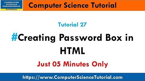 Creating Passwordbox in HTML