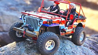 1/6 Scale Dragon Willys Jeep Stars and Stripes - OffRoad Rock Crawling #rc  #rccar  #jeep #traxxas