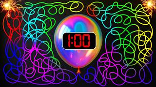 Colorful BALLOON with Confetti Pop! |  1 Minute Timer Bomb