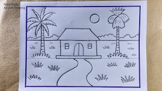 Drawing A Beautiful Scene For Beginners