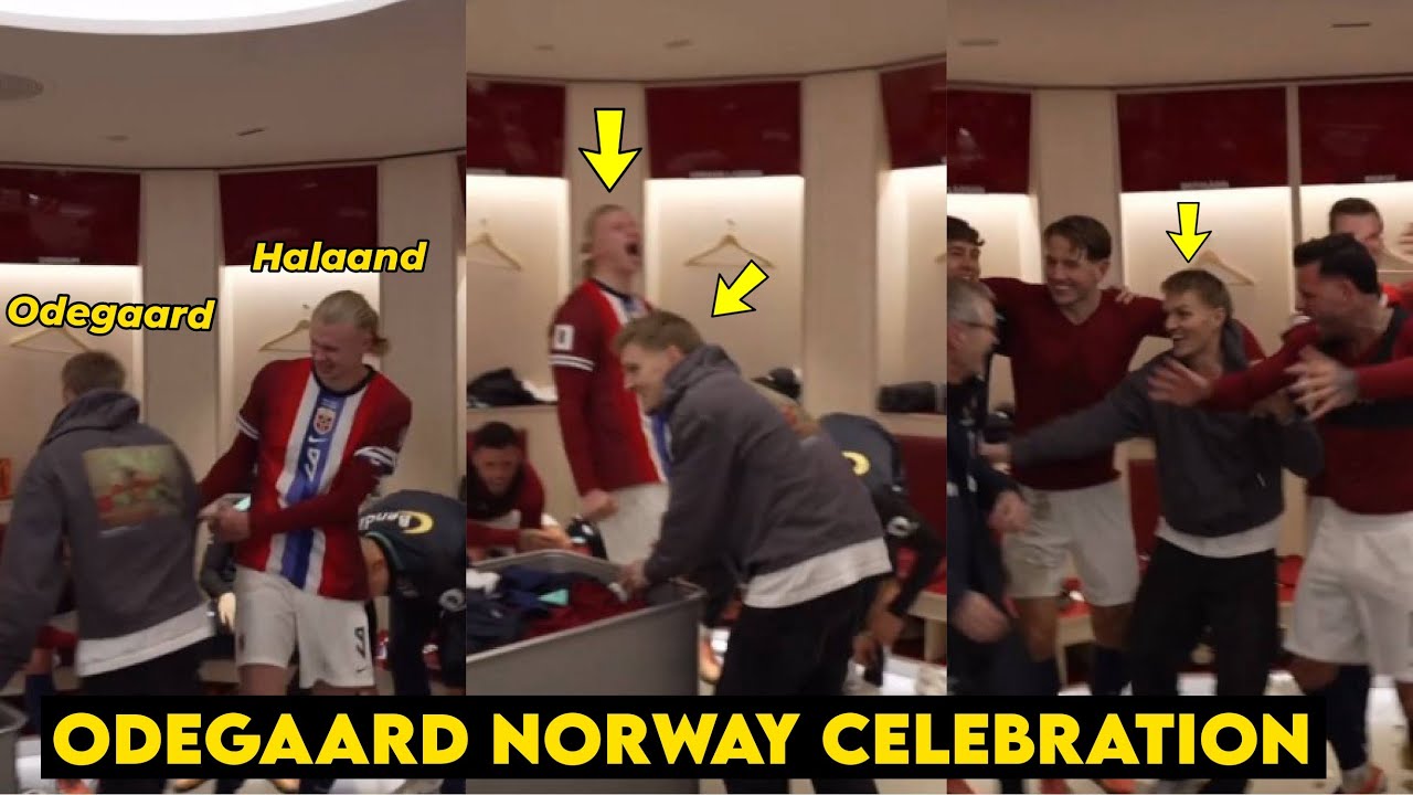 Martin Odegaard Haaland Celebrates Chant Norway World Cup martin-odegaard-haaland-celebrates-chant-norway-world-cup
