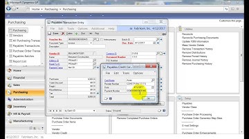 Microsoft Dynamcis GP - How to Set up and Use a Company Credit Card