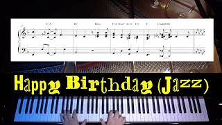 Happy Birthday (Jazz) Intermediate-Advanced Piano Arrangement with sheet music