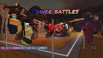 ROBLOX Tower Battles Army of Golden Commandos and Railgunners VS Void