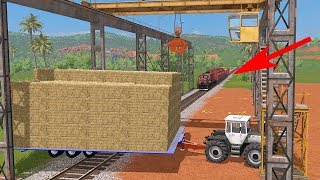 100 ТЮКОВ СОЛОМЫ ПРОТИВ ПОЕЗДА! - Farming Simulator 2017