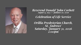 Rev. Donald John Corbett Celebration of Life. Jan 31st 2026  2pm