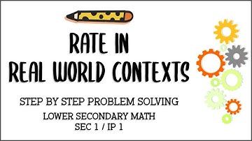 Secondary 1/ IP 1 Mathematics: Rate in Real World Contexts