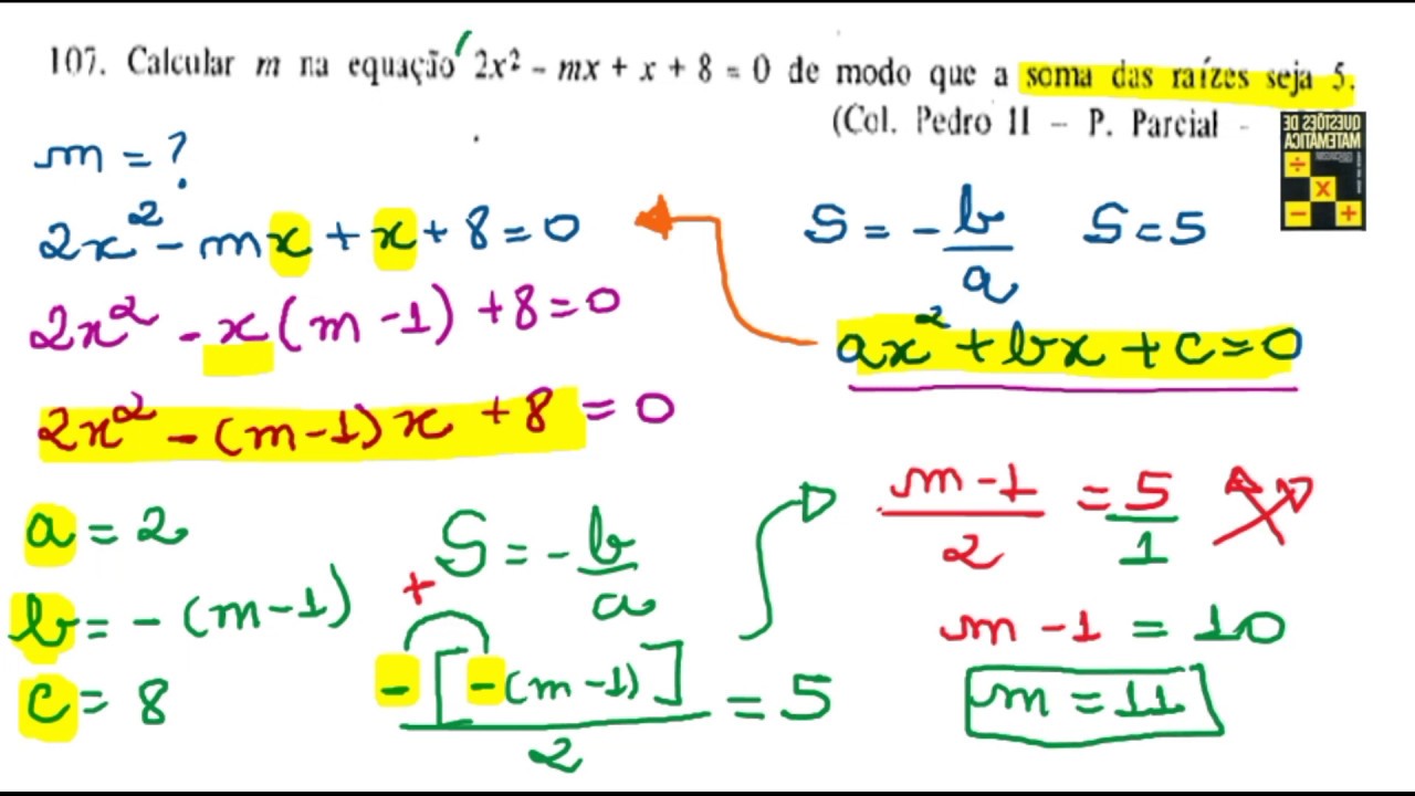 Determine As Raizes Das Equações Do 2 Grau