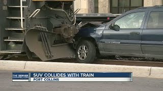SUV collides with train in Old Town Fort Collins