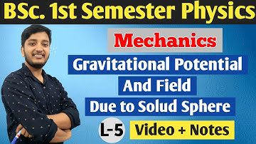 Gravitational potential and field due to SOLID SPHERE (Part-2). BSc 1st semester, MECHANICS