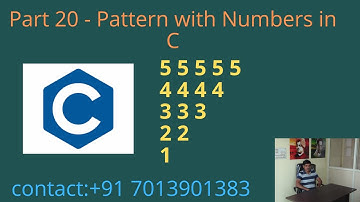 Pattern with Numbers in C -Part 20