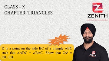D is a point on the side BC of a triangle ABC such that ∠ADC = ∠BAC. Show that CA^2=CB⋅CD.