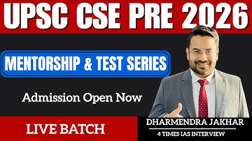 UPSC PRE 2026 Mentorship & Test Series | UPSC Pre 2026 Live Batch | UPSC IAS Pre 2026