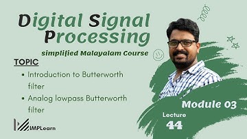 Analog low-pass Butterworth filter | design steps | DSP Module 3 | Lecture 44