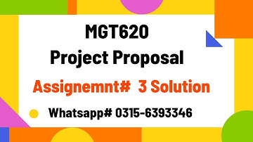 MGT620 Assignment 3 Project Proposal Solution #mgt620