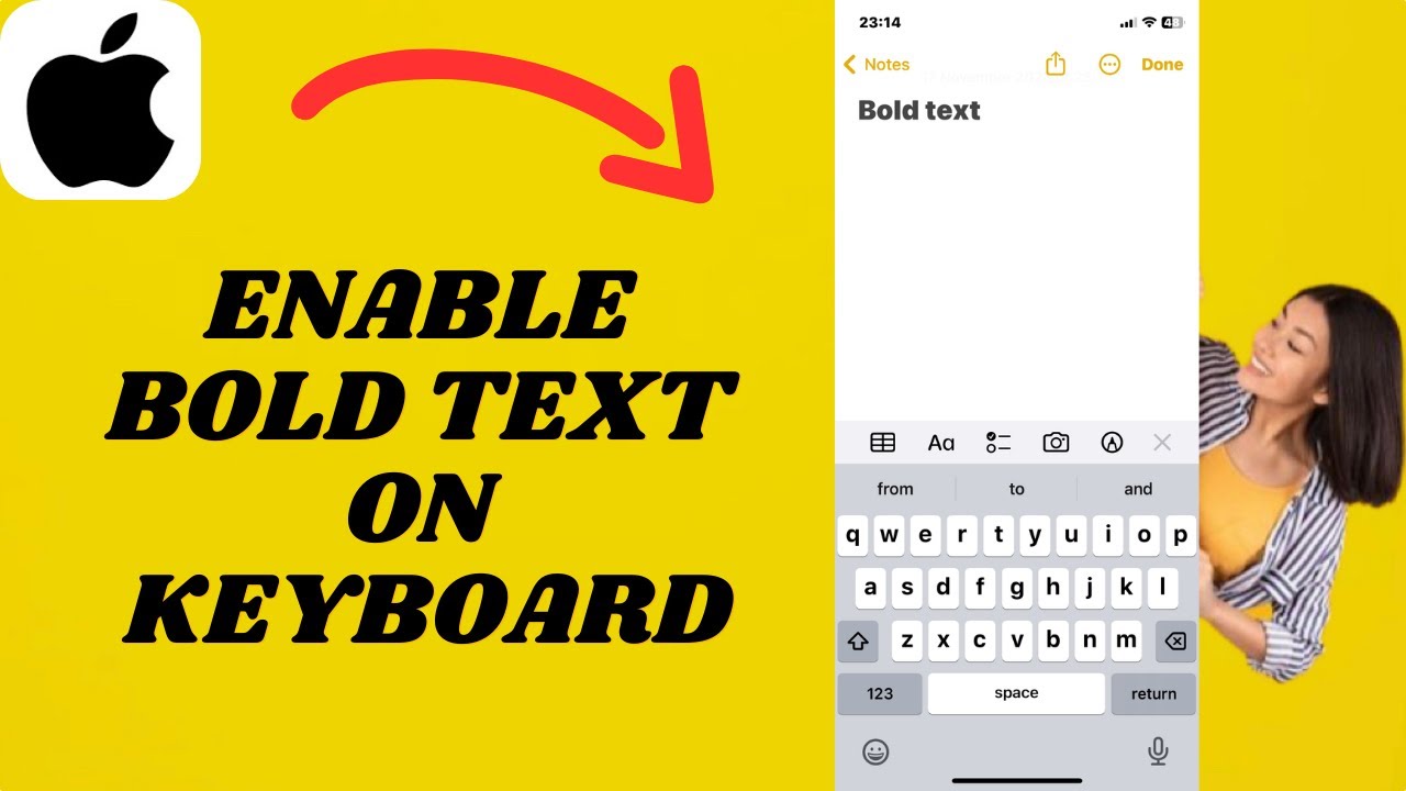 How To Enable Bold Text On Keyboard iPhone YouTube
