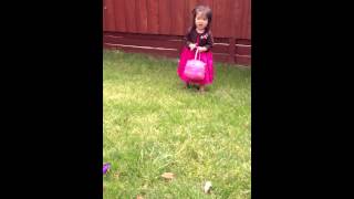 Addie's first Easter Egg hunt.