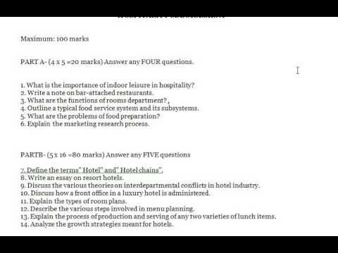 hotel management essay