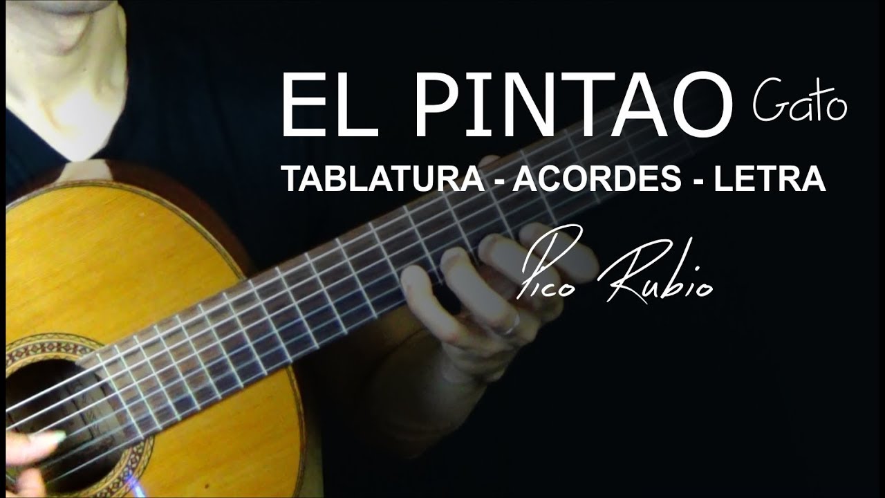 El Pintao GATO en GUITARRA - de Adolfo Abalos - Juan y Benicio Díaz - Letra Acordes y Tablaturas