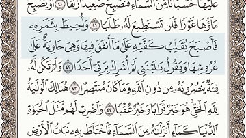 سورة ﴿ الكهف ﴾   الصفحة رقم ﴿ 298 ﴾ الأيات من  ﴿ 35 الي 45 ﴾  ﴿ المصحف المعلم ﴾  الشيخ محمود الحصري