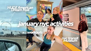 Getting into a workout routine, NY Transit Museum, &amp; American Dream Mall: NYC weekend vlog