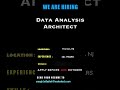 Data Analysis Architect #job #opening #softwaredeveloper #softwareengineer #jobsearch