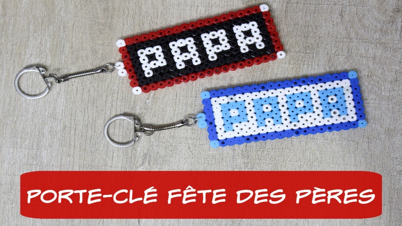 Porte-Clé pour la Fête des Pères en perles à repasser ! - YouTube