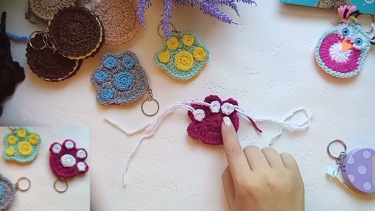 Πώς να πλέξουμε πατούσα μπρελόκ 🐰με βελονάκι.