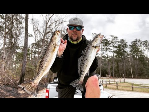 North Carolina Speckled Trout Fishing in late Winter with Prefrontal
