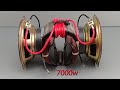 220v Free Electric Generator using Two Speaker Tools with Transformer Tools