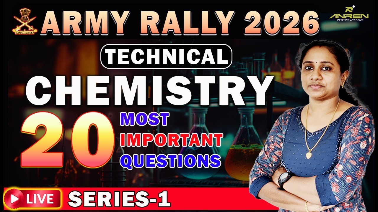 2026 ARMY TECHNICAL // CHEMISTRY // MOST IMPORTANT 20 QUESTIONS
