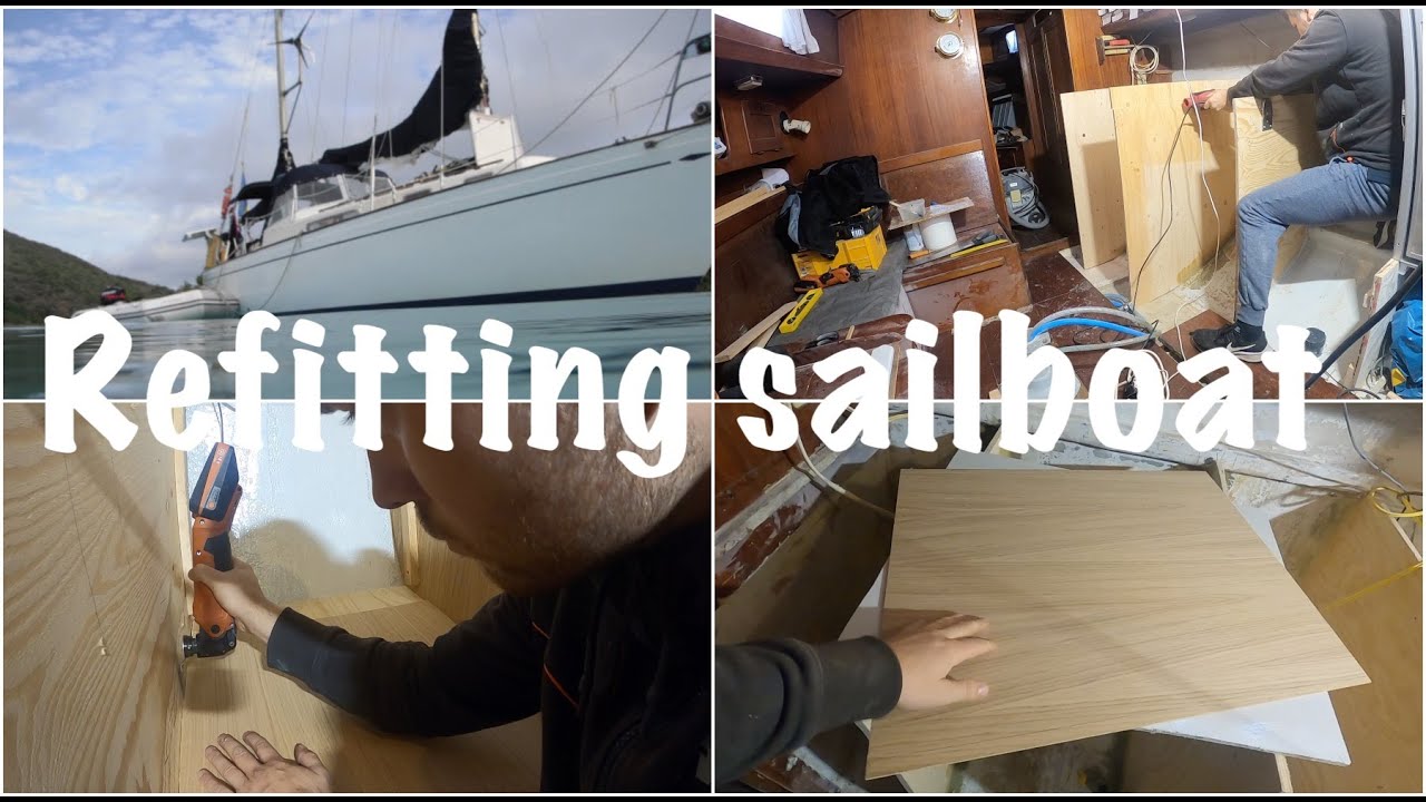 Snowbird Ep13  Back to my boat work, placing primer to the plywood and hull Hallberg Rassy Rasmus 35