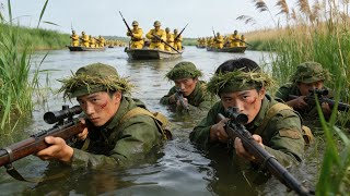 The guerrillas hid on the water surface and wiped out a Japanese company！