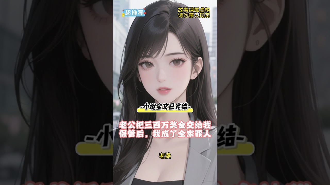 《老公把三百万奖金交给我保管后我成了全家罪人》#文荒推荐 加长版纯享精彩后续来了 #老公把三百万奖金交给我保管后我成了全家罪人  #老公彩票中了三百万，他把所有奖金都打进了我卡里，“老婆，这些年你受