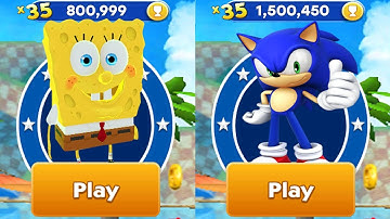 Sonic Dash vs Tag with Ryan SpongeBob - All Characters Unlocked Android Gameplay