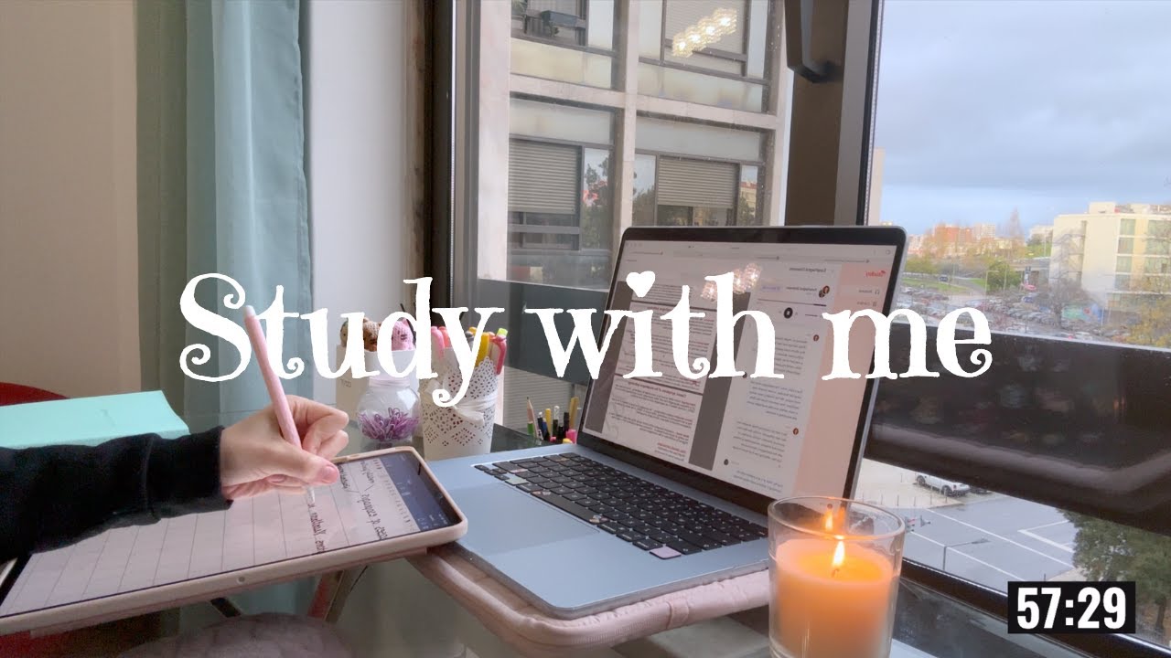 📚 2 HOUR STUDY WITH ME | pomodoro 60/10 + rain sounds