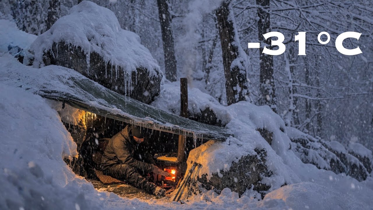 Survival Challenge in a -31°C Blizzard | Alone in the Deep Wild – No Tent, No Sleeping Bag